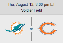 Dolphins @ Bears